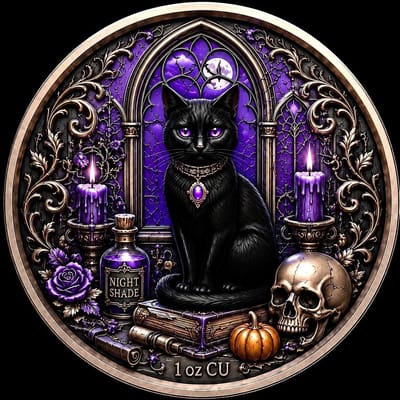 2026 Night Shade Witch 1 oz Copper Round  - additional view