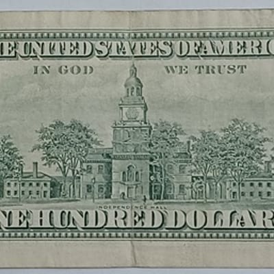 1990 US $100 One Hundred Dollar Bill Franklin B-A - additional view