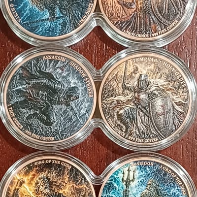 Infinity 6x1oz Copper Rounds 3-Piece Set Colorized