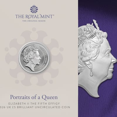 Elizabeth II The Fifth Effigy 2026 UK £5 Coin BU