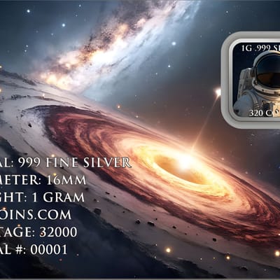 Over & Under, Space & Sea, Colorized 1g Silver Bar - additional view