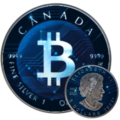 COMING! 2023 Maple Leaf Coin 1 oz Silver Bitcoin - additional view