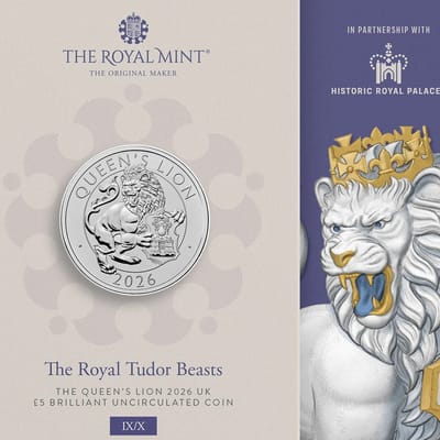 Royal Tudor Beasts Queen's Lion 2026 UK £5 Coin