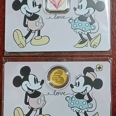 Mickey Steamboat Love 1g Silver 1/1000 oz Gold Set