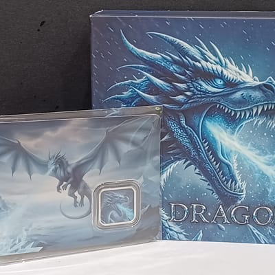 Ice Dragon Set 1g Silver 1oz Copper Antiqued Boxed