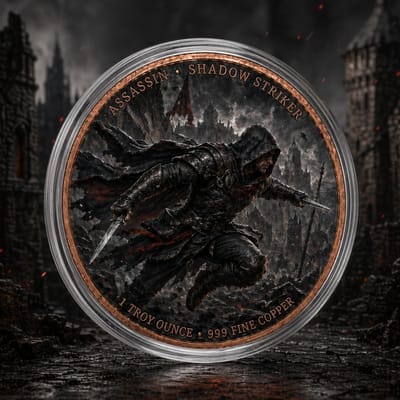 2 x 1oz Copper Infinity Rounds Assassin vs Templar - additional view