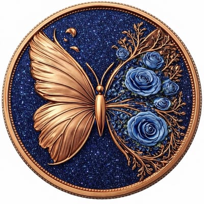 Metamorphosis Butterfly 1 oz Copper Round In Hand
