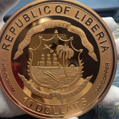 2026 Liberia End of the Trail 1 Kilo .999 Fine Copper Coin High Relief  - additional view