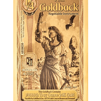 2026 Utah 1/4 Goldback – Quarter Goldback