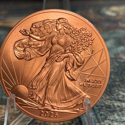 2026 Liberty Eagle 1 AVDP oz .999 Copper Round