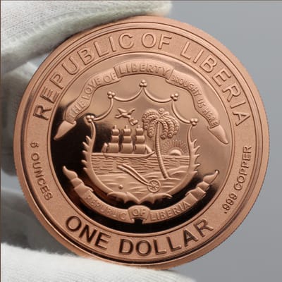 2026 Liberia End of the Trail 5 oz .999 Copper Coin BU 999 Mintage COA - additional view