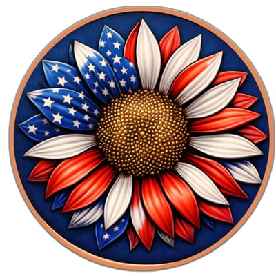 Freedom Sunflower Colorized 5 oz Copper Round in Capsule Ready to Ship