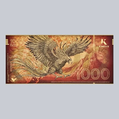 KINESIS GOLD BILL 1000 MG 24K GOLD MADE BY VALARUM MAKER OF GOLDBACK