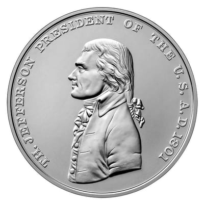 1 oz Silver Medal U.S. Mint Presidential - Thomas Jefferson - W/ COA & BOX - additional view