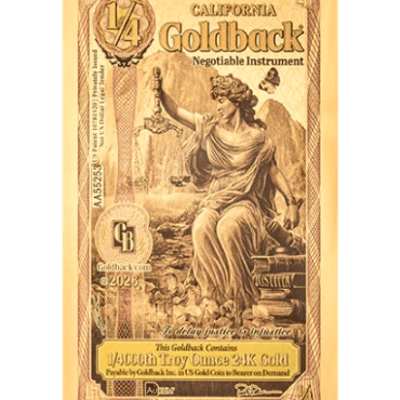 2026 California 1/4 Goldback – Quarter Goldback