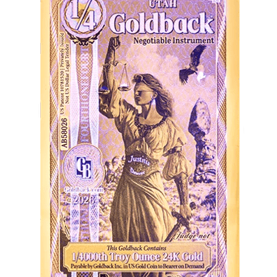 2026 Utah 1/4 Goldback – Quarter Goldback - additional view