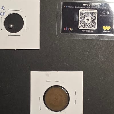 1864 2¢ bead of silver and 1/4 grain of gold  - additional view
