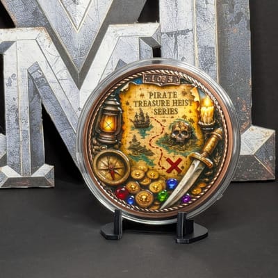 5oz Colorized Copper Pirate Treasure Release #1