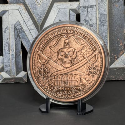5oz Colorized Copper Pirate Treasure Release #1 - additional view