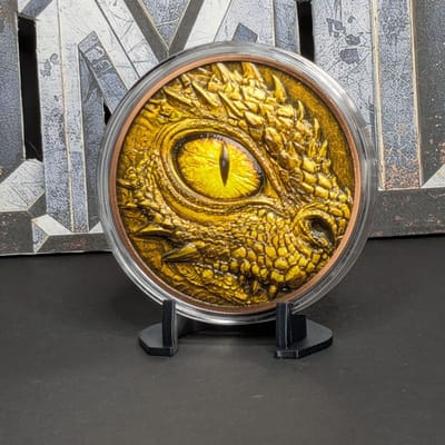 5oz Colorized Copper Golden Dragon Round - additional view