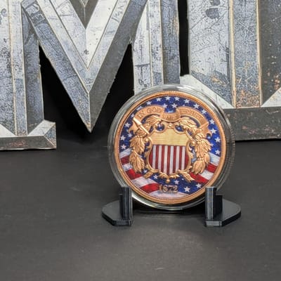 2oz Colorized Copper 2 cent Tribute Encapsulated