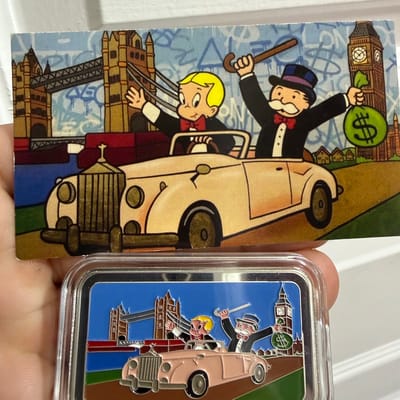 Richie rich and penny bag colorized 1oz silver 