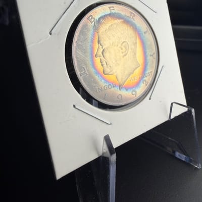 1992 toned Half dollar Kennedy 90 percent silver 