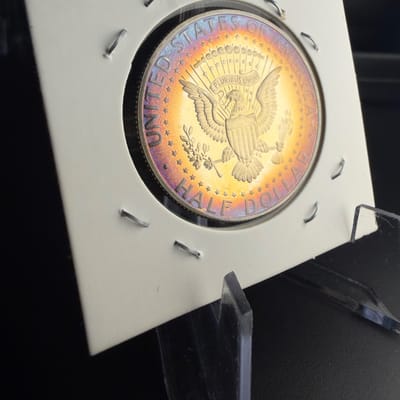 1992 toned Half dollar Kennedy 90 percent silver  - additional view