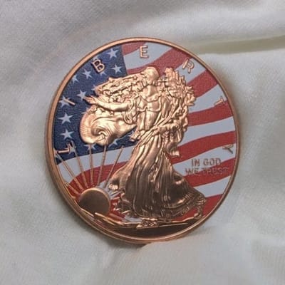 1oz Reverse Proof Colorized ASE 999 Copper Round
