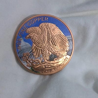 1oz Reverse Proof Colorized ASE 999 Copper Round - additional view