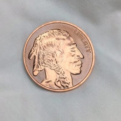 1 AVDP Ounce .999 Fine Copper Buffalo Round Uncertified Bullion 1oz Metal Coin