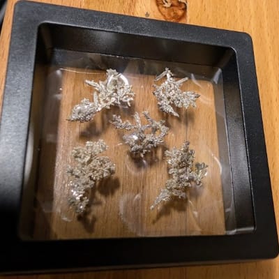 5g .999 Fine Silver Crystals in Floating Display - additional view