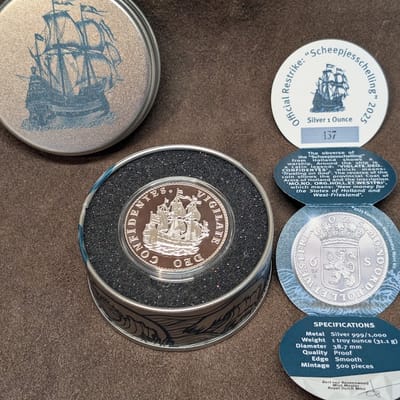 2025 Netherlands Ship Shilling 1 oz Silver Proof