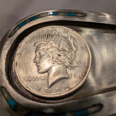 1922 Peace Dollar Belt Buckle