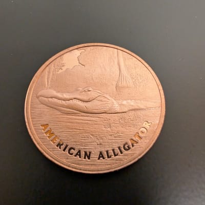 American Alligator 1 oz Copper Round