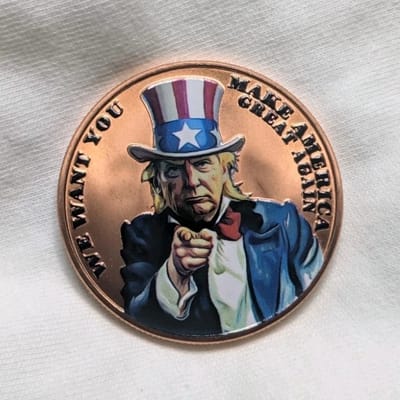 LAST ONE Ugly Uncle Sam & Bald Eagle Copper coin
