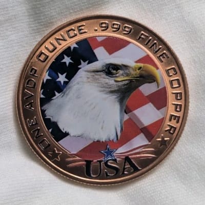 LAST ONE Ugly Uncle Sam & Bald Eagle Copper coin - additional view