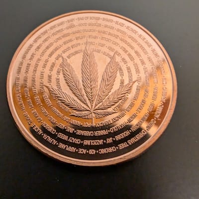 Cannabis (Nature's Holiday) 1 oz Copper Round