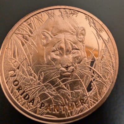 Florida Panther 1 oz Copper Round .999 fine
