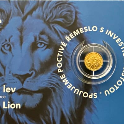 Czech Lion 1.24grams .9999 Gold 13mm Mintage488/10