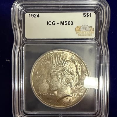 1924 Peace Dollar MS60  *Sale* Under Retail Value - additional view