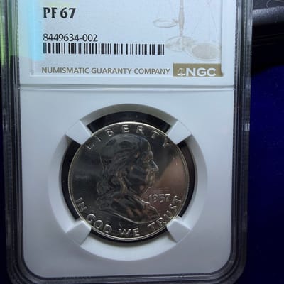 1957 PF67 Franklin Half