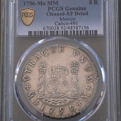 PCGS Genuine 1756 Pillar Dollar