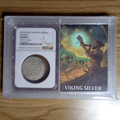 Viking Silver NGC Genuine AH350-365 Samanid Dirham