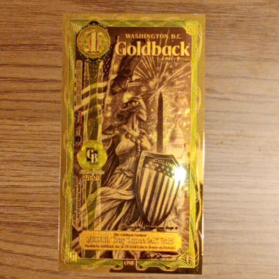 1 Washington DC Goldback Aurum Gold Note