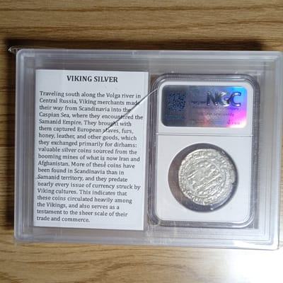 Viking Silver NGC Genuine AH350-365 Samanid Dirham - additional view