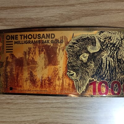 North American Bison ONE G 24k Aurum Gold Note