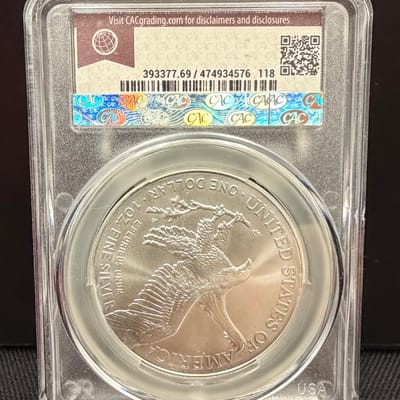 2025-P Silver Eagle w/ Eagle Privy CAC MS69 - additional view