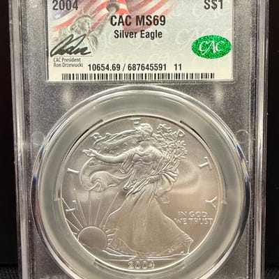 2004 Silver Eagle CAC MS69 Ron Drzewucki