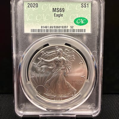2020 Silver Eagle CAC MS69